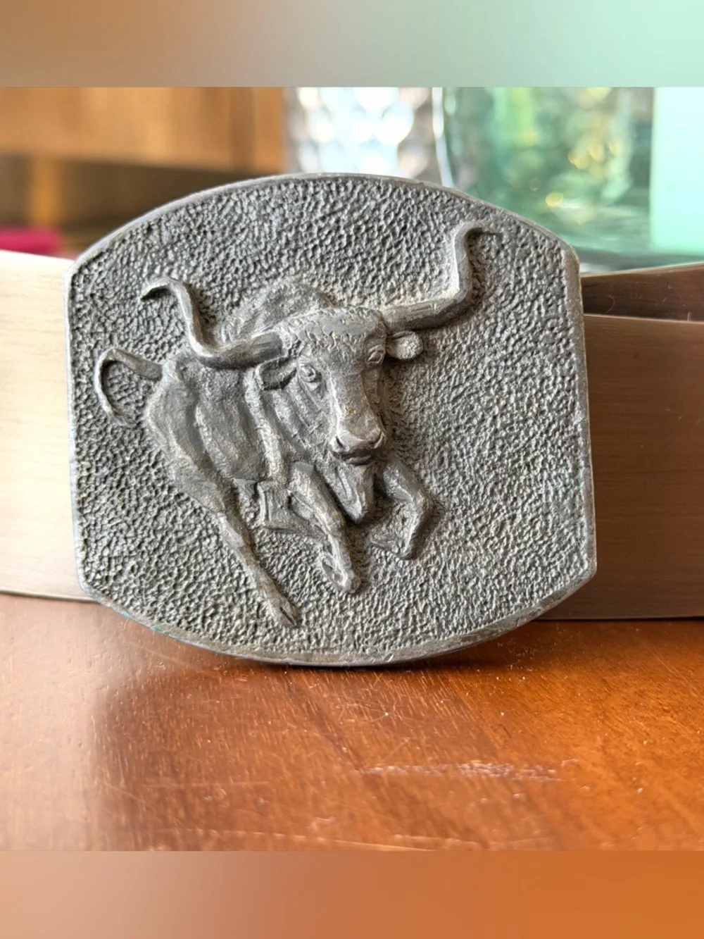Vintage 1981 Bull Motif Belt Buckle